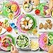 Geopty 142Pcs Witch Birthday Party Decorations, 40pcs Plates, 20pcs Napkins/ Cups/ Straws, 40pcs Forks, 1pcs Pink Green Tablecloth Witch Themed Party Tableware Supplies