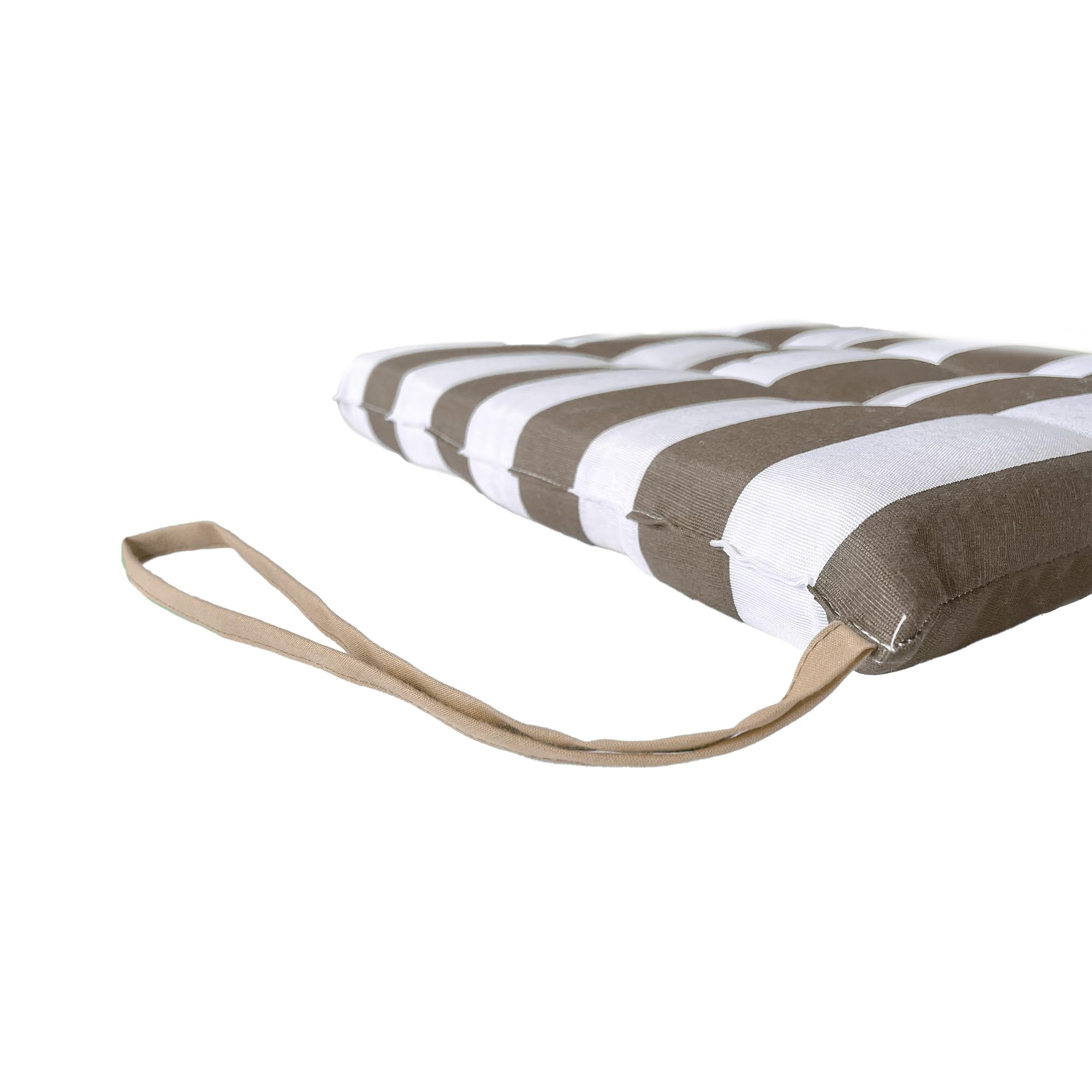 Il Tuo Artigiano Design Set mit 6 Kissen für Gartenstühle, hergestellt in Italien, Küchenstuhlkissen, 40 x 40 cm, Füllung aus Schaumstoff und weichem Acryl (weiß und beige)