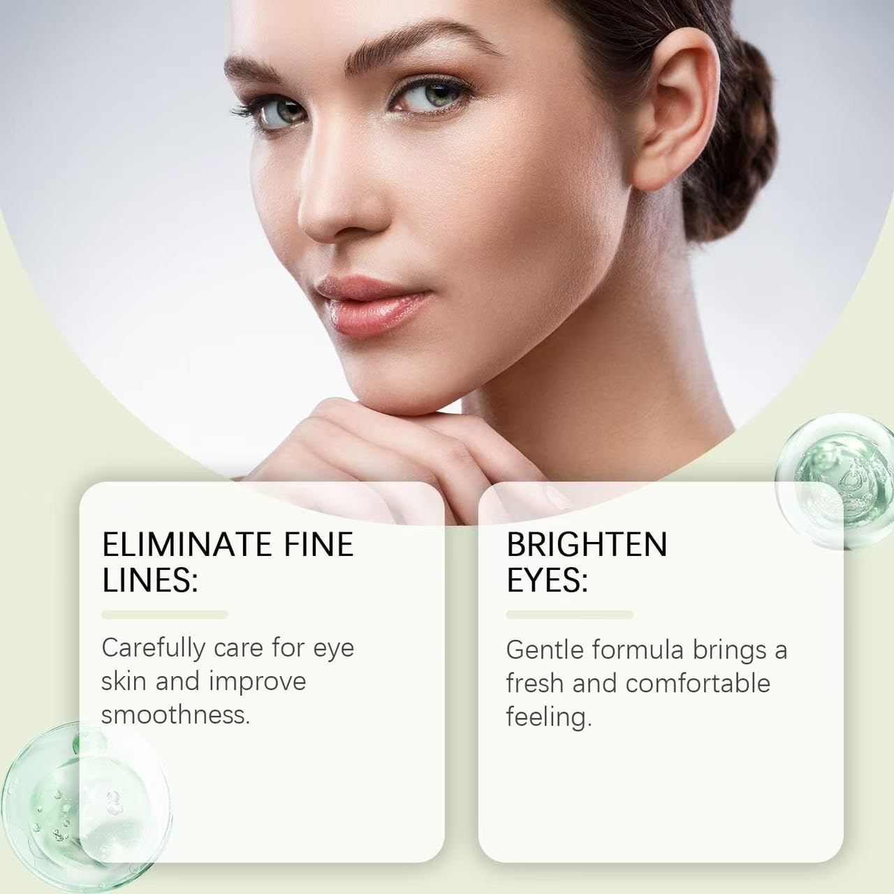 Vegan Collagen Eye Serum - Triple Hyaluronic Acid & Peptide Collagen Serum Improve Skin Elasticity, Reduce Fine Lines & Dark Circles-Skin Care Eye Cream - 0.5fl. oz/15ML - Image 7