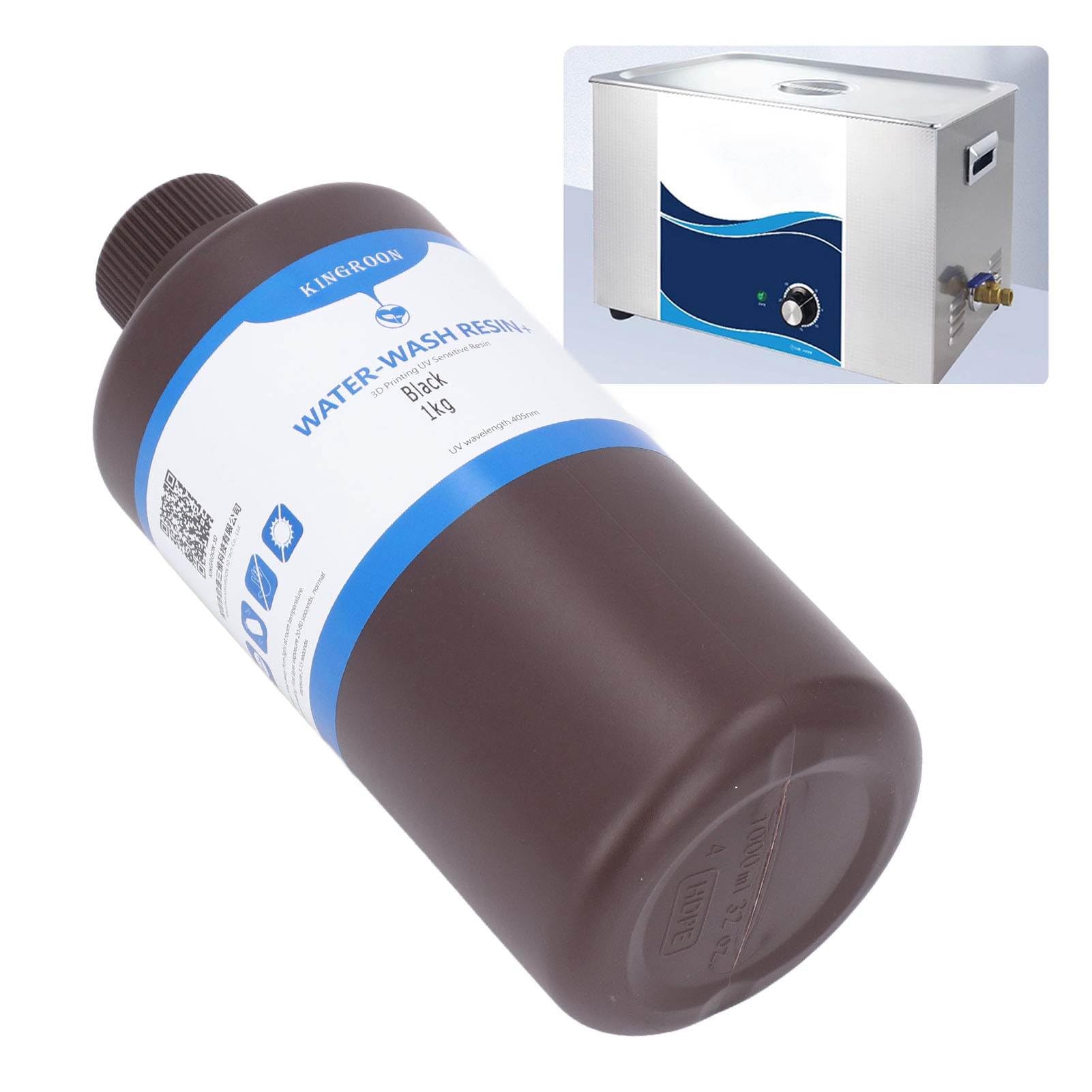 Resina per stampante 3D, fotopolimero colabile, resina a polimerizzazione UV, alta risoluzione, facile bruciare, colata pulita per stampanti 3D LCD DLP SLA, nero, 1000 g