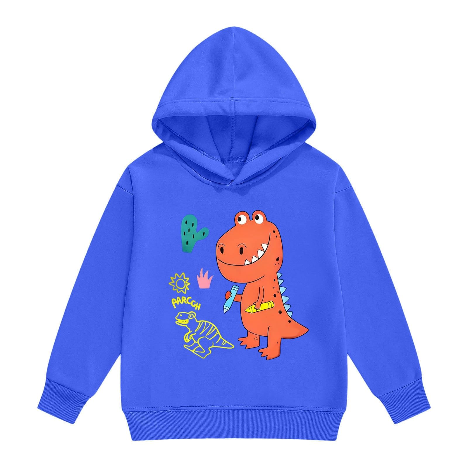 Hoodie Mädchen Jungen Cartoon-Dinosaurier Druck Pullover mit Kapuze Weich Bequem Langarmshirts Teengaer Jungen Freizeit Oversized Sweatshirt 2025 Herbst Winter Kapuzenpullover für Kinder
