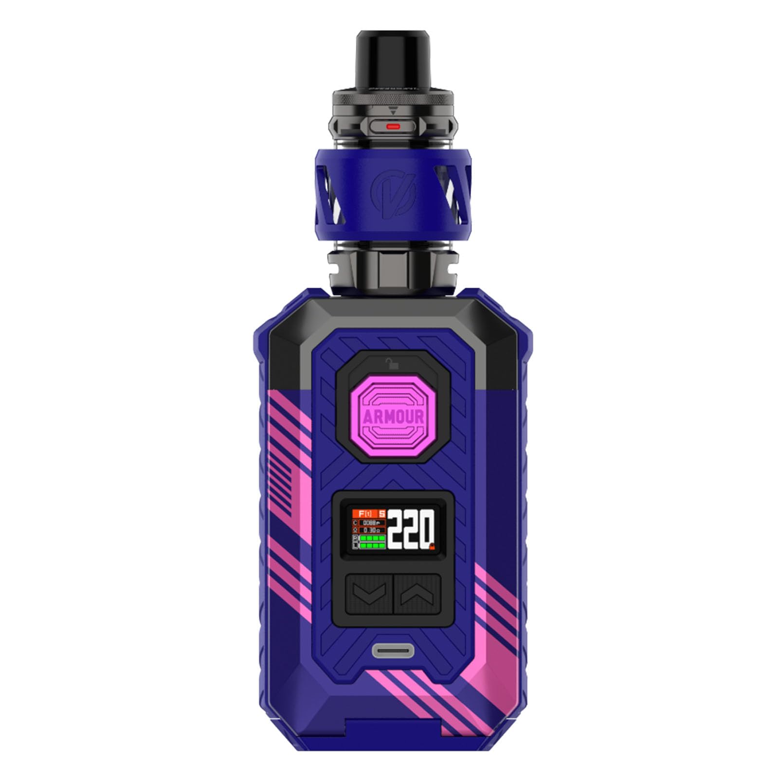 Vaporesso ARMOUR MAX Kit[ iTank T Edition ] 220W Armour Max Mod with 6 ml Top Tilling itank T Atomizer, Support GTI Coil (0.2Ω/0.4Ω), no Battery, no nicotine (ARMOUR MAX Kit（itank T) Cyber Blue)