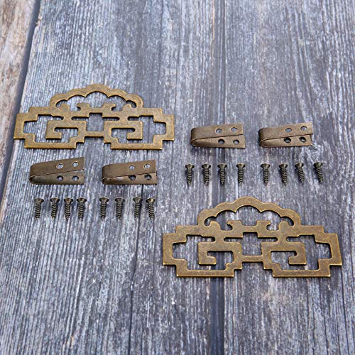 2Pcs Vintage Brass Hanging Picture Oil Painting Mirror Frame Hooks Hangers With Screws Chinese Furniture Hardware #TOP3
