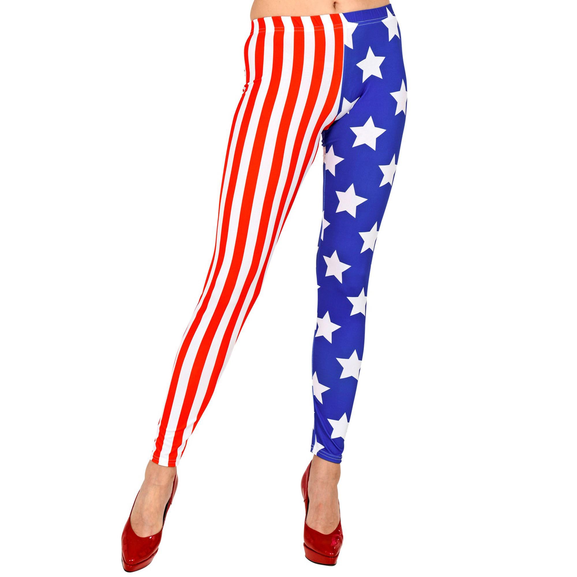 W WIDMANN MILANO Party Fashion - Damskie legginsy USA, amerykańska flaga, sport, kostium