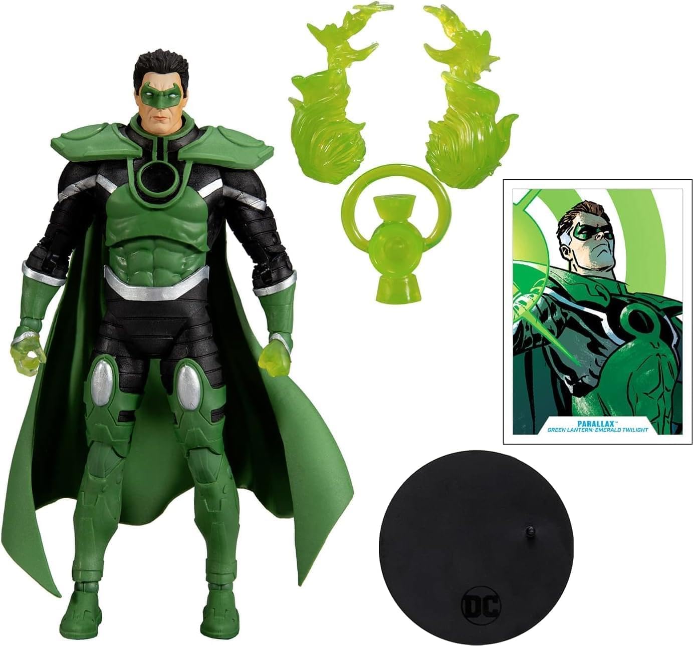 McFarlane Toys - 7-Inch Parallax Green Lantern Figure – DC Multiverse Figures – Based on DC Comics– Gold Label Hal Jordon Action Figure – 22 Moving Parts – Collectable Art Card Included