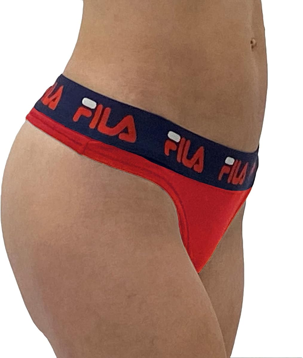Fila Women's Classic Logo Cotton Thong Panty