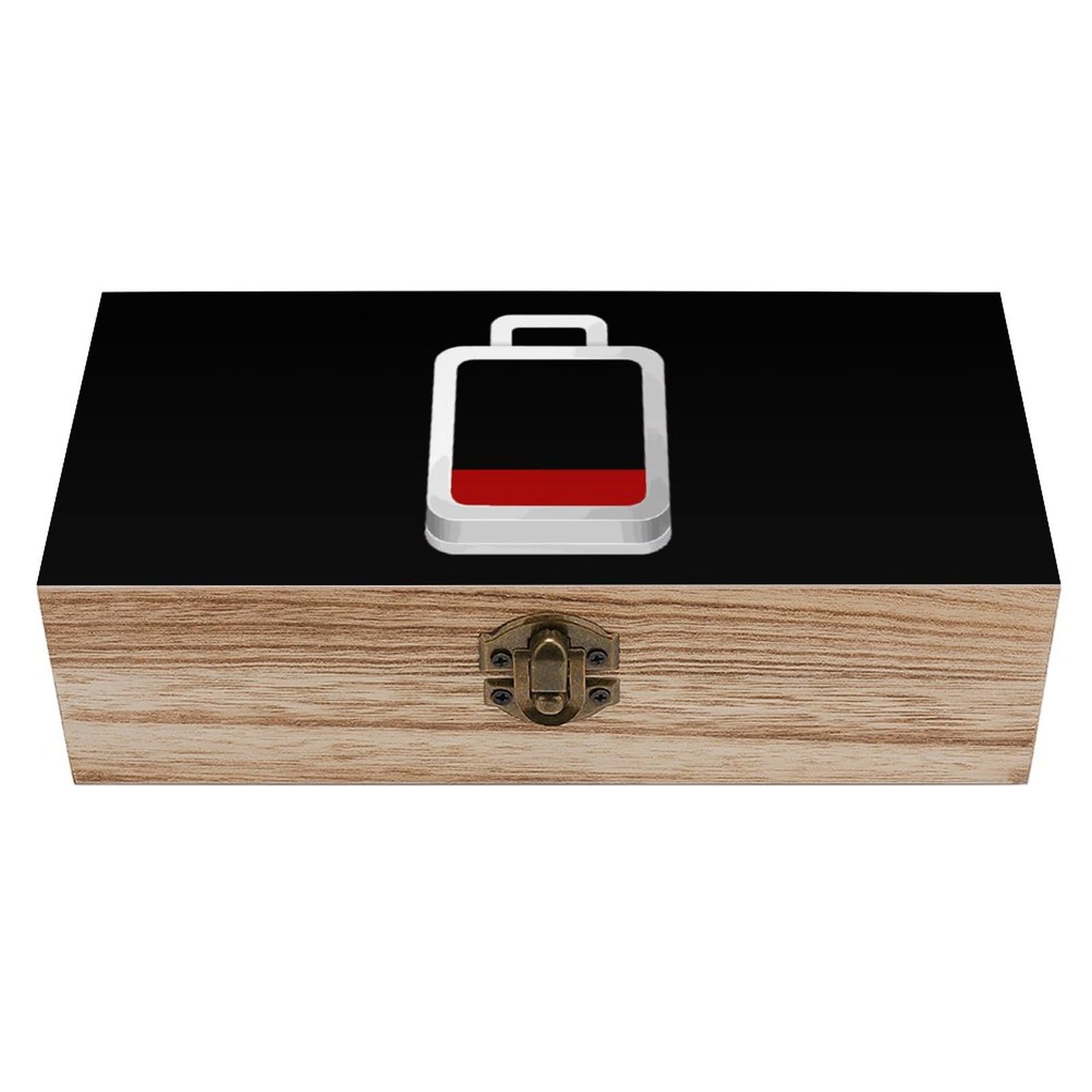 Smazdfxx As Pic Low Battery Icon Keepsake Box – Funny Wooden Lock Box With Modern Tech-Inspired Design