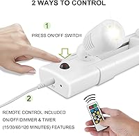 Vista 3 de BIGLIGHT - Luz de pista LED con acento regulable, con cabezales giratorios, foco enchufable con control remoto para iluminar el fregadero