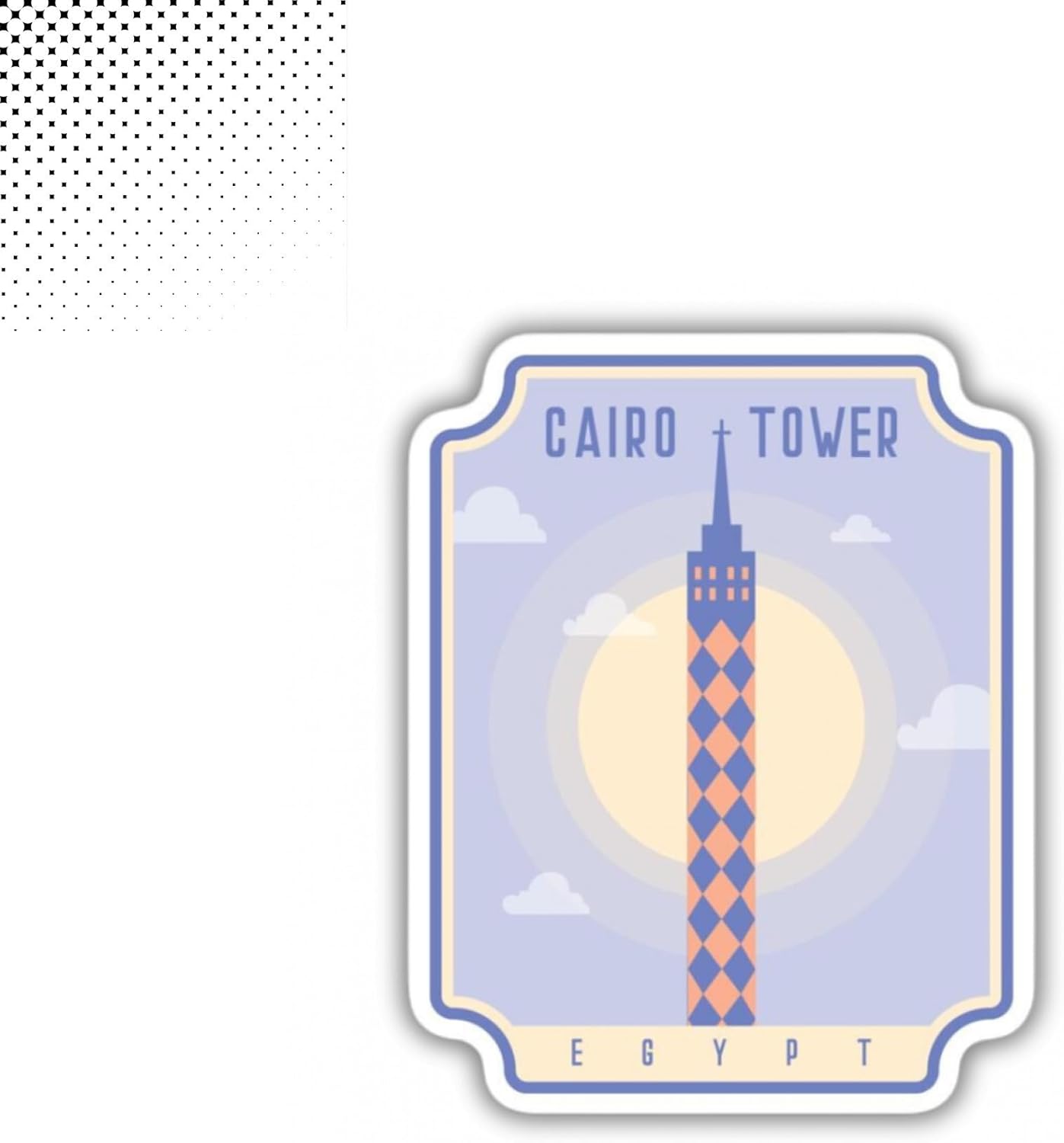 Amazon.com: Cairo Tower Sticker, Friend Gift, Natural Sticker, Location ...