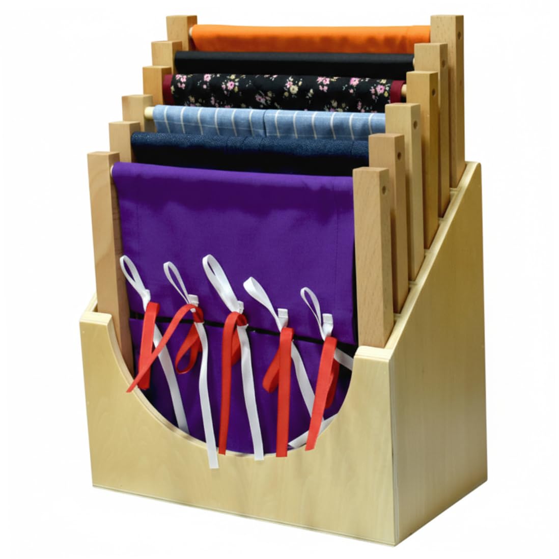 Organisateur de jouets Montessori en bois support cadre vêtements tout-petits