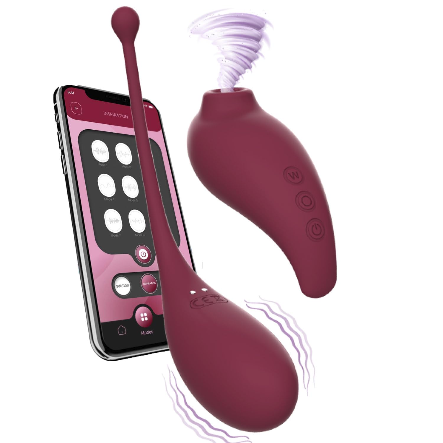 Adrien Lastic Inspiration 2-in-1 Succión Clitoral + Huevo Vibrador - Control App, IPX7, Dual Motor