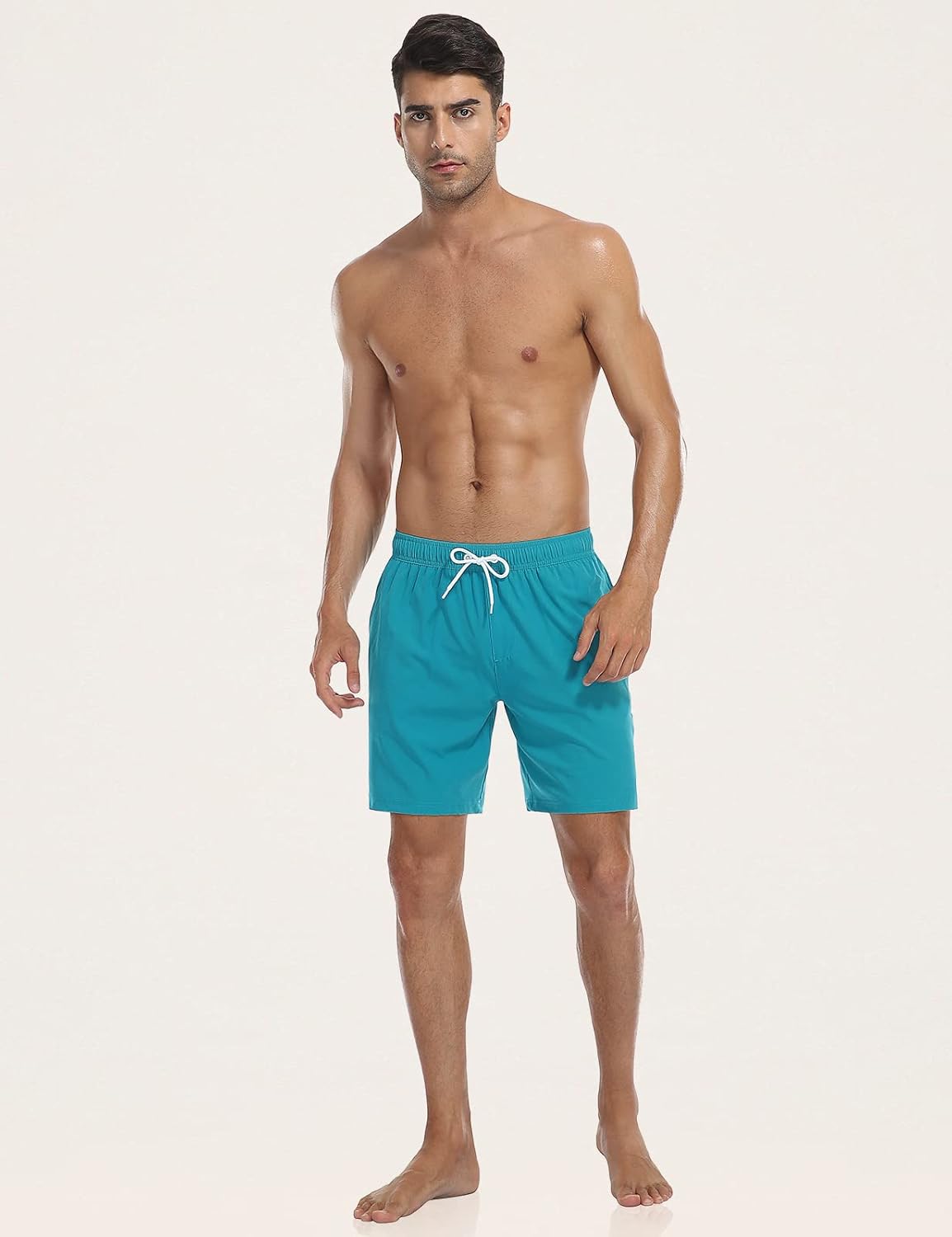 unitop Men's Swim Trunks with Compression Liner Quick Dry Bathing Suit Summer Beach Shorts with Pockets