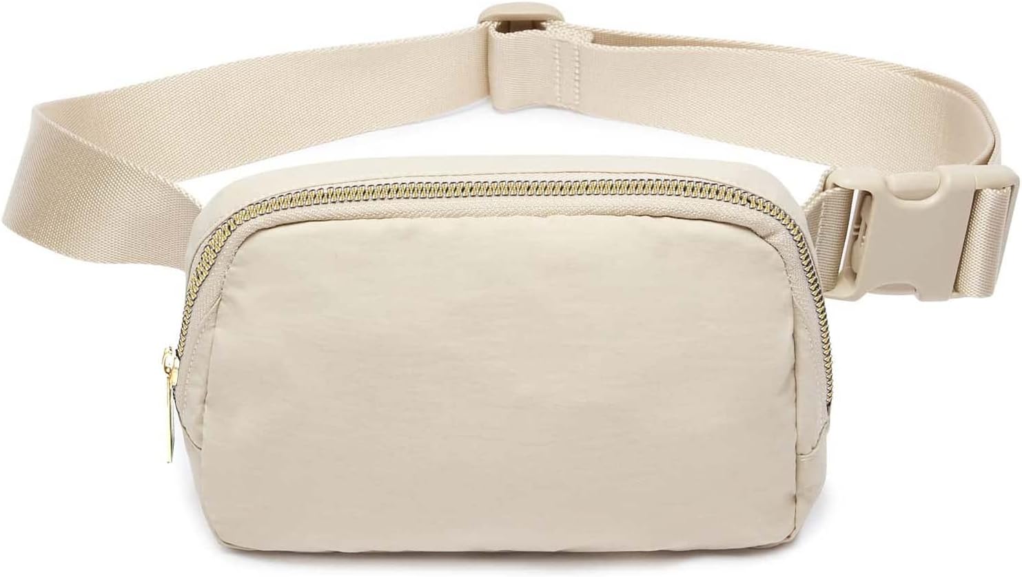 Belt Bag for Women Men Crossbody Fanny Pack Waist Bags with Adjustable Strap Waterproof Everywhere Belt Bag for Workout Running Travelling Hiking (Beige)