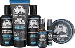 Barba Robusta Kit Prime Barba Robsuta com Shampoo Condicionador Balm Óleo Perfume e Pomada Produtos para Cuidados de Barba com Ativos que Estimulam o Crescimento