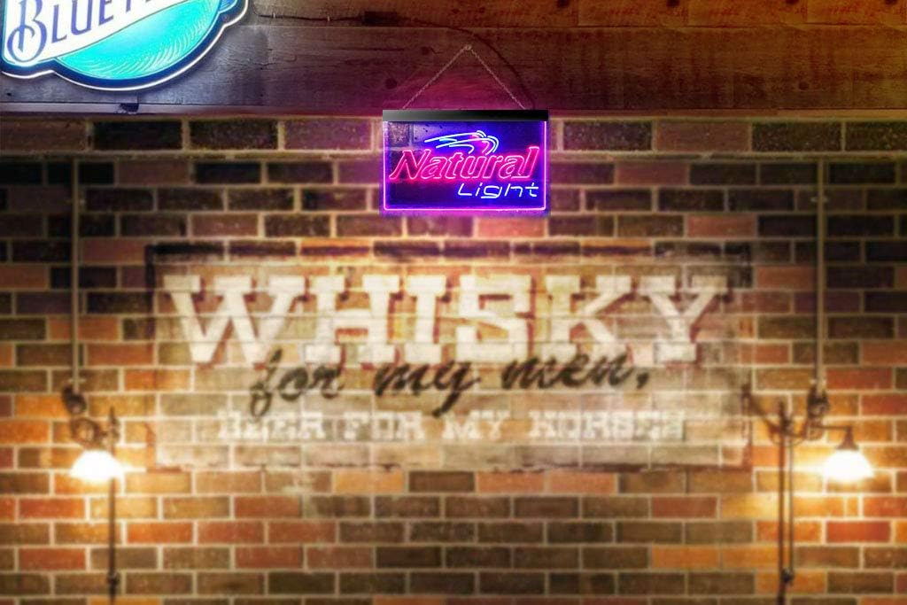 Wееklу Tор Sаlе zusme Natural Light Beer Bar Gift Novelty LED Neon Sign Red + Blue W24 x H16