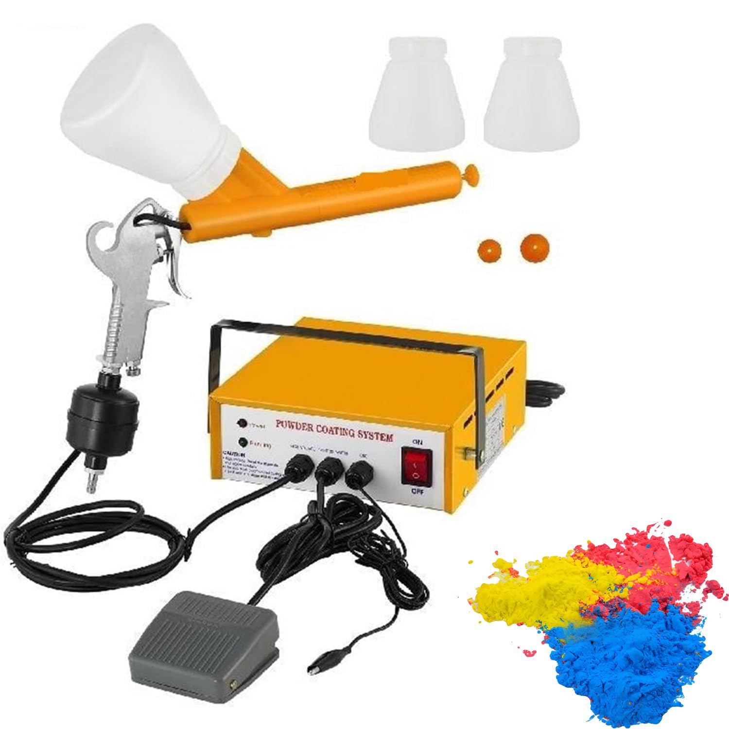 Pistola pulverizadora con Pedal,Siste ma de Recubrimiento en Polvo electrostático,Pistola de Pintura con Pedal,Siste ma portátil de Recubrimiento en Polvo para Paredes, techos y terrazas
