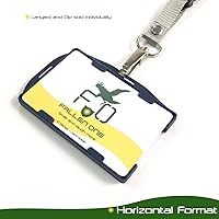 Vista 5 de Fallen One Paquete de 2 tarjetas de identificación de plástico rígido de alta calidad, color azul marino, de 2 caras, horizontal o vertical, para 2