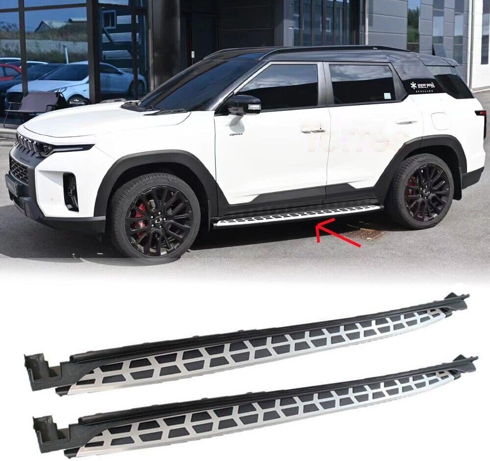 Running Board Side Step Pedal Nerf Bar Aluminium Fits for SsangYong Torres 2023 2024 2Pcs Fixed