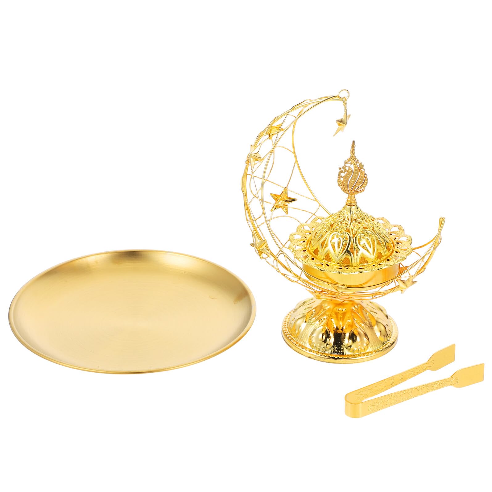Goldene Metall Räucherpfanne als Halter Satz für Eid Deko