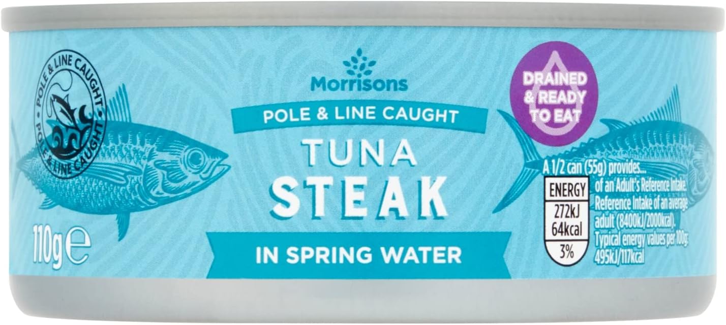 Morrisons Drained Tuna Steaks with Spring Water, 110g Amazon.co.uk Grocery