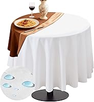 RINOZO 52" Round Table Pad Protector - Waterproof Vinyl with Flannel Backing, Heat-Resistant Cut-to-Fit Heavy Duty Table Padding Under Tablecloth