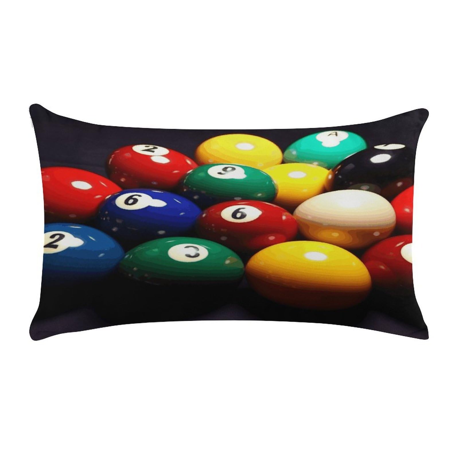 VstaDank Color Billiards Throw Pillow Covers Rectangular Cushion Case Short Plush Pillowcase with Zipper Luxury Cozy Lumbar Pillows Shells Decorative Pillow Shams 12 X 20 Inch