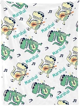 Personalized Throw Blankets, Custom Blankets with Name/Text for Adult Children Baby, Lovely Dinosaur Pattern Super Soft Flannel Blanket for Shower Birthday Wedding Gift Dinosaur 7, 50"x60"