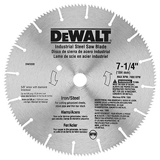DEWALT Circular Saw Blade, 7 1/4 Inch, 16 Tooth, Metal Cutting (DW3330)