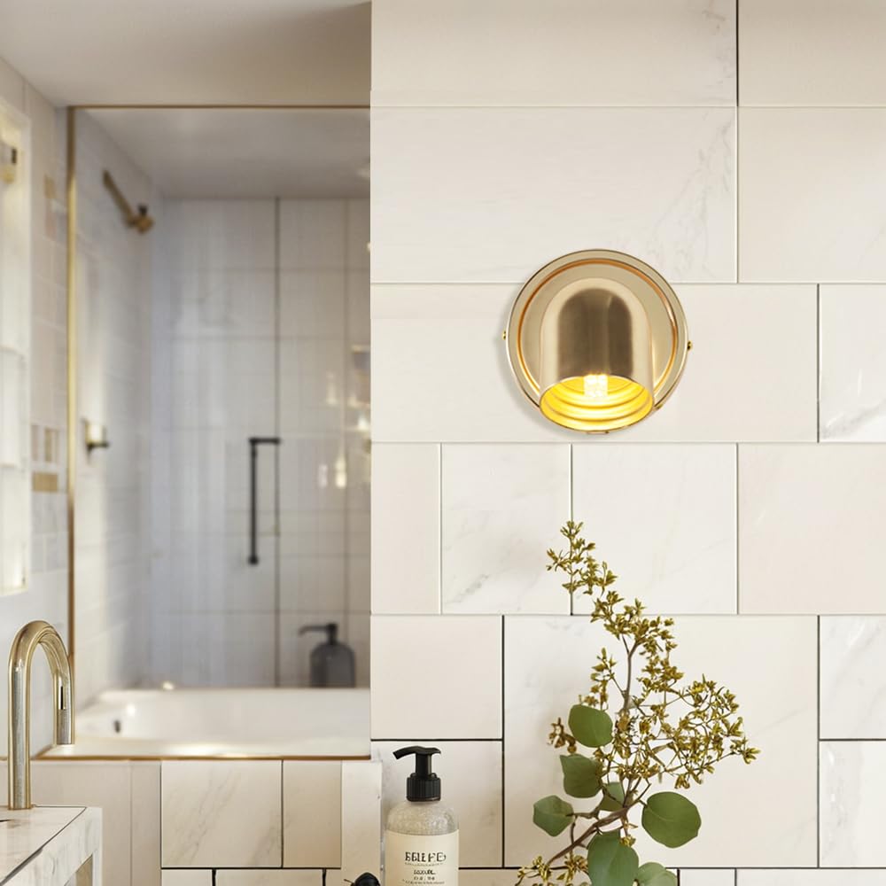 lampy ścienne do sypialni mosiężna mała kopuła LED szwedzki design łazienka salon światło do kuchni wejście przechowywanie pokój 11,4 cm x 11,4 cm x 11,4 cm