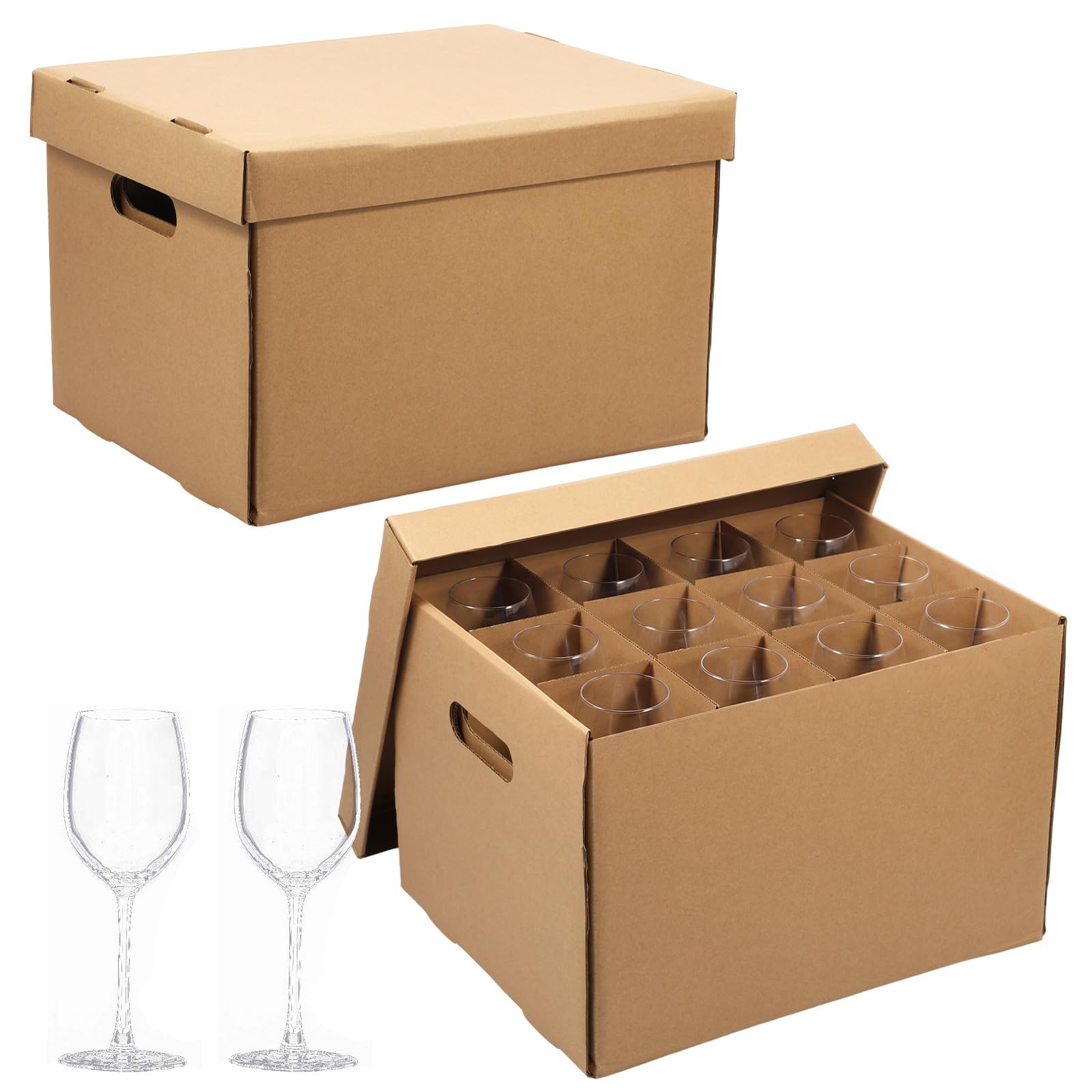 Bpyhebe 2 Pack Wine Glass Moving Boxes, 38×31×25.6cm