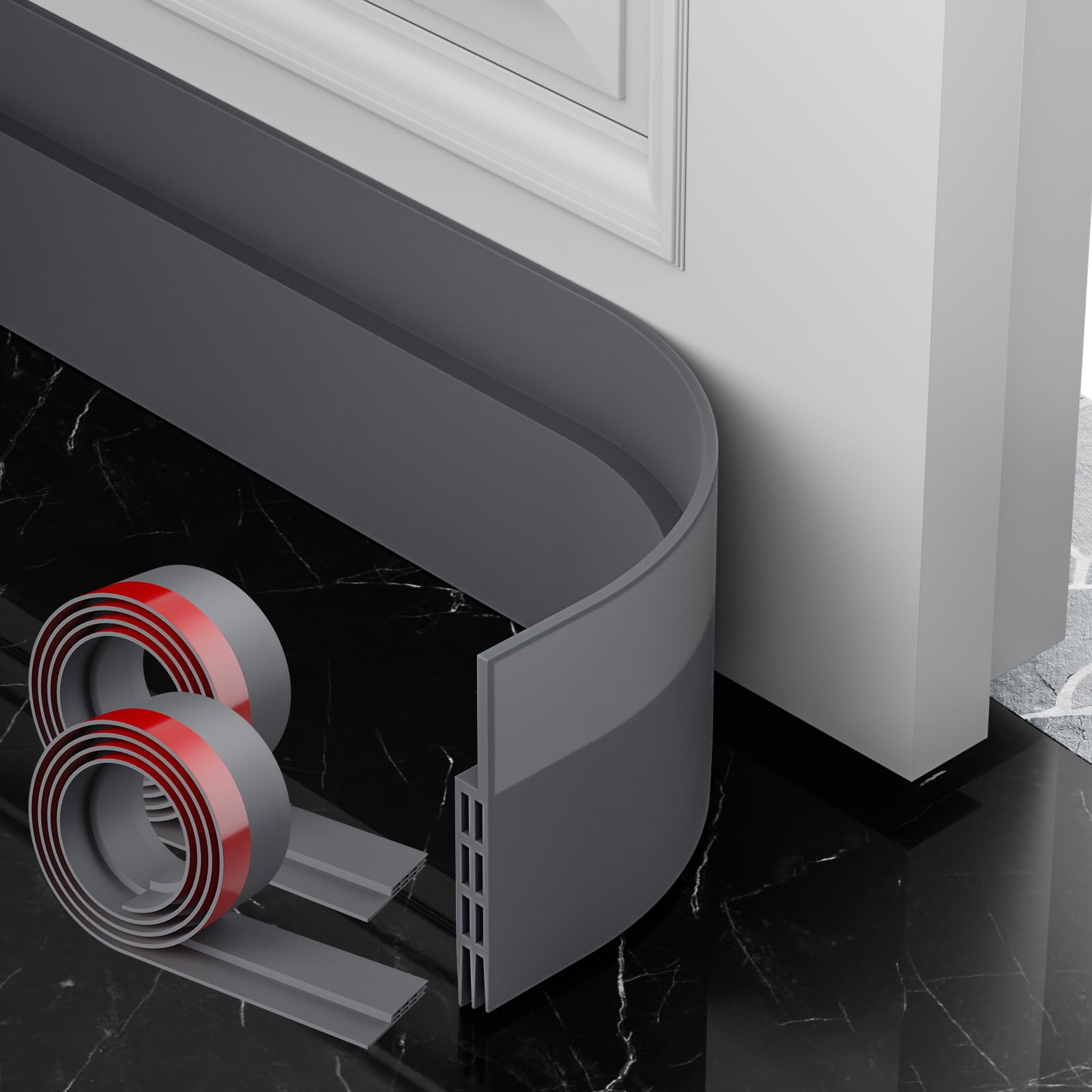 Paraspifferi Autoadesivo Per Porte - Con Feltro, 100cm, Isolante Da Freddo E Rumori - Foto 9