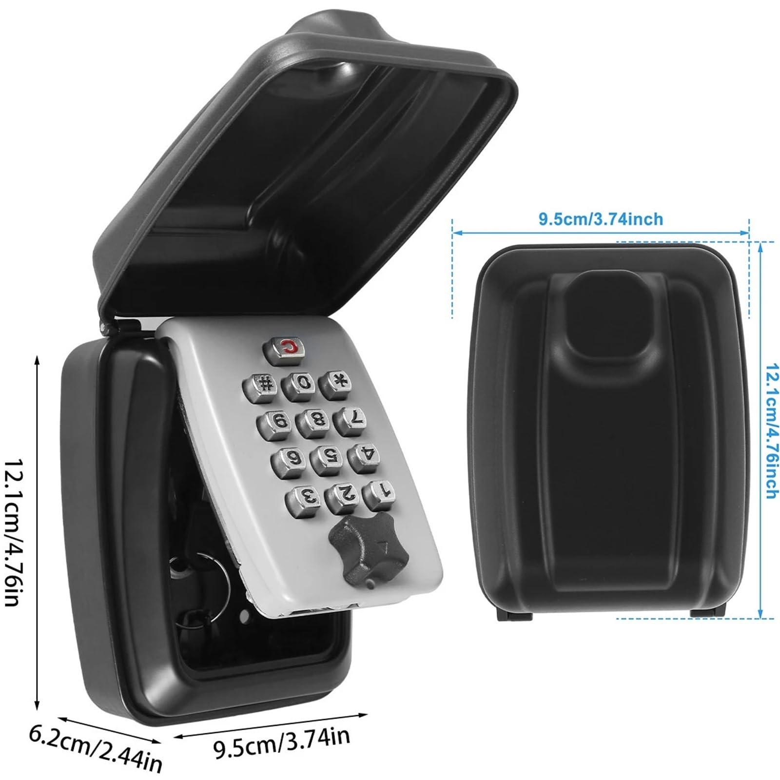 Caja fuerte de pared con llave y código secreto, caja de seguridad oculta para el hogar y la oficina, resistente a la intemperie, ideal para objetos de valor y documentos importantes