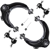 Vista 265 de Detroit Axle - 4 brazos de control de extremo delantero para Nissan Frontier Xterra 2000-2004 Brazos de control inferior y superior con rótulas