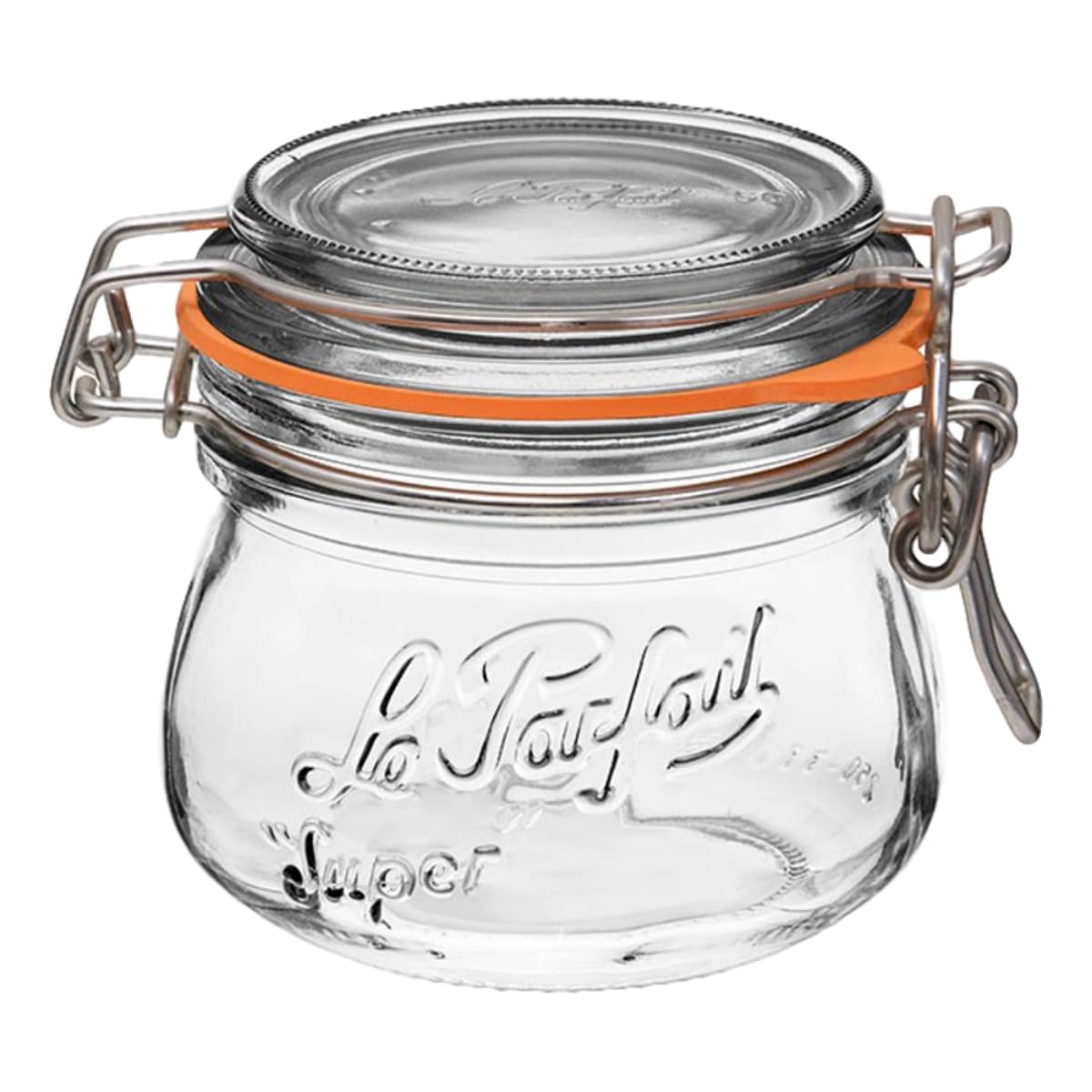 Le Parfait Super Jar - 250mL French Glass Canning Jars, Wide Mouth, Clear Glass, 8oz/Half Pint (1 pk)