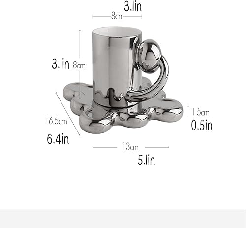 Miniatura 5 de HIDDIT Juego de tazas de cerámica colorida con diseño de estrellas y planetas creativas con asa, taza de café para amantes, hombres, mujeres,