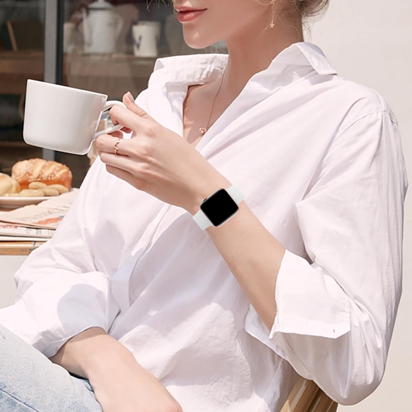 Sport Strap Compatible with Apple Watch Straps 46mm 40mm 38mm 41mm 42mm 44mm 45mm, Silicone Strap Replacement for iWatch Bands Series 11 10 9 8 7 6 5 4 SE 3 2 1 Women Men — view 7