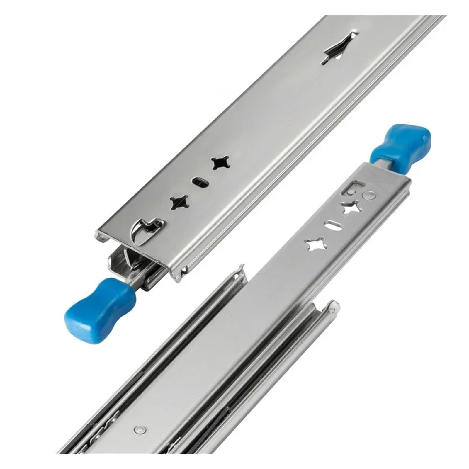 Guías deslizantes for cajones con bloqueo de 53 mm de ancho, capacidad de 120 kg for servicio pesado, riel telescópico con rodamiento de bolas liso, 1 unidad(850mm)
