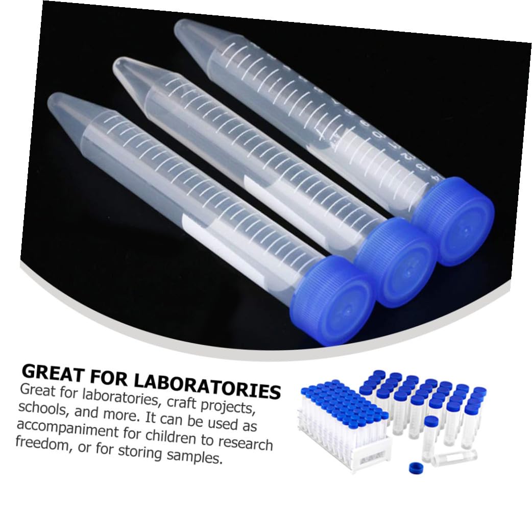 Ciieeo 81piezas Tubos De Centrífuga Desechables De Plástico De Tubos De Ensayo Con Tapa Para Experimentos Científicos Laboratorio