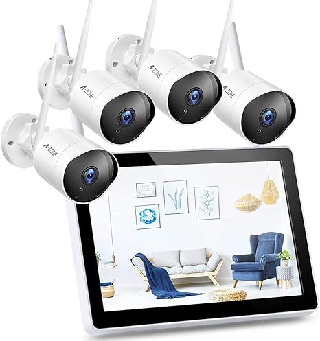 公式の店舗 A Zone カメラ4台セット 2年保証 車上荒らし スマホ 防水 1tb 設定不要 屋外用防犯カメラ 工事不要 ディスプレイ一体型 録画機 監視カメラセット Ai人体検知 双方向通話 300万画素 無線 Wifi 防犯カメラセット ワイヤレス 屋外 防犯カメラ 防犯カメラ