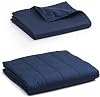YnM Weighted Blanket with Cotton Duvet Bundle | 60''x80'' 15lbs, Suit for One Person~140lb Use on QueenKing Bed | Navy