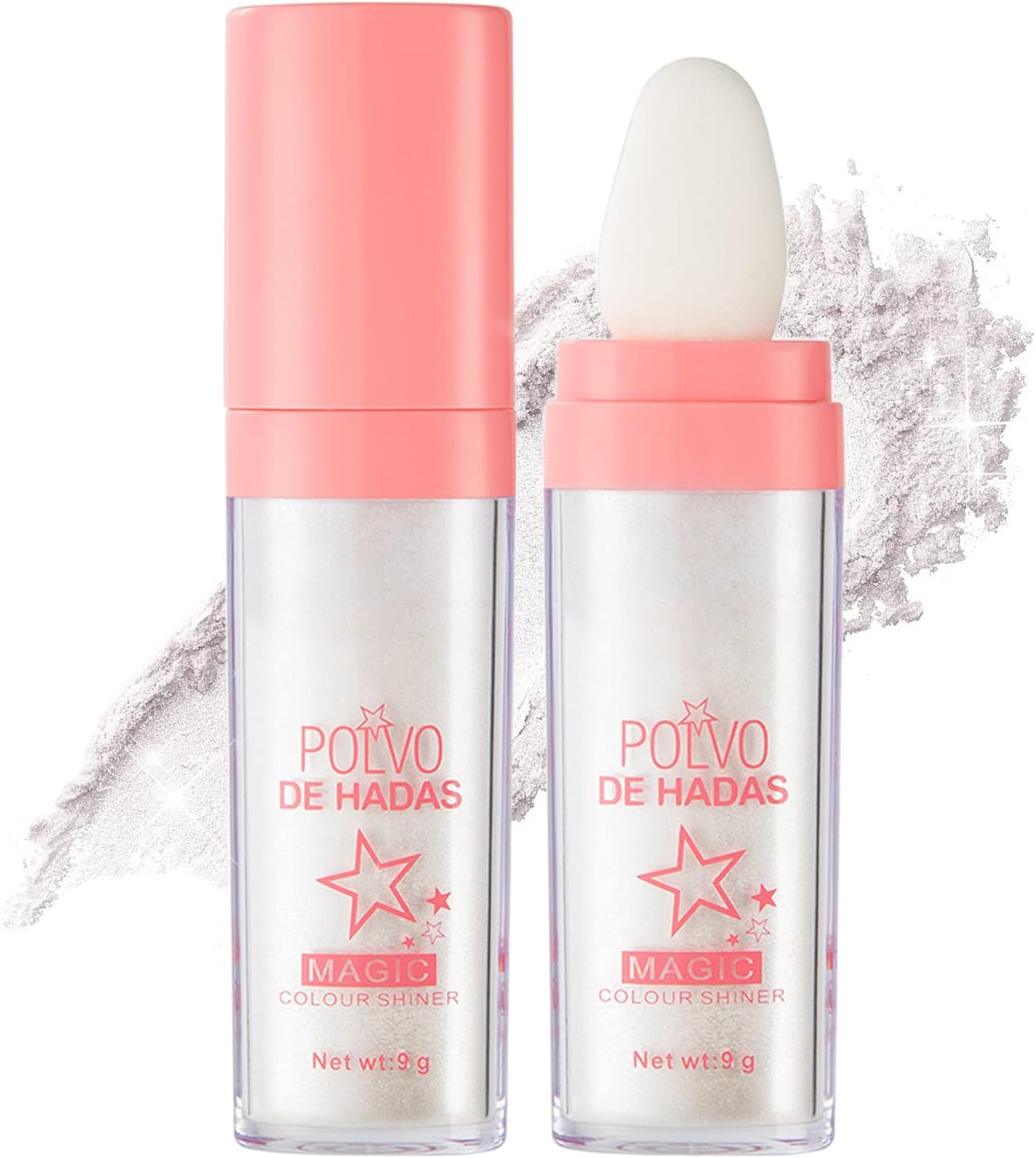 Erinde Highlighter Makeup, Face Glitter Powder Stick, White Glitter Highlighter Makeup, Body Glitter, Shimmer Highlighter Powder, Fairy Dust Highlighter, Natural Sparkly for Face Body 01# White