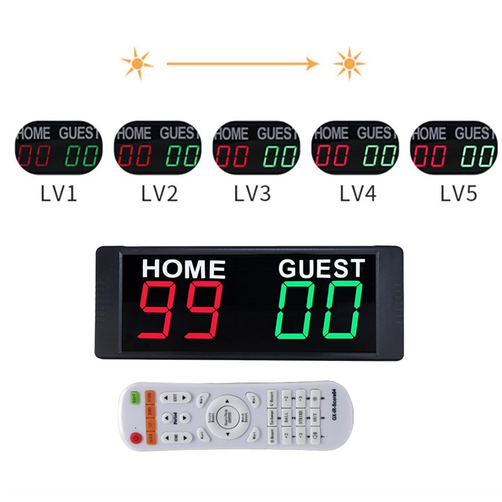 Tabellone Segnapunti LED Digitale Elettronico A Parete Badminton Sport Wrestling for Pallacanestro Pallavolo Tennis Gioco di Boxe Facile da Leggere