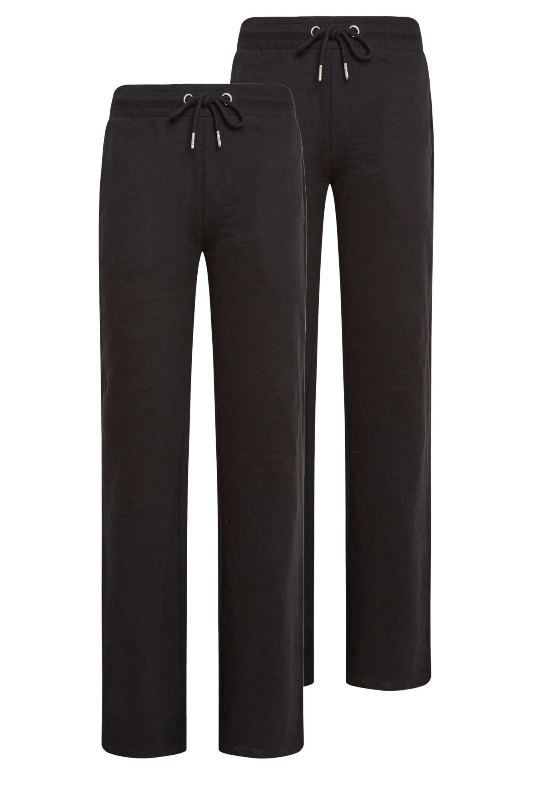 Long Tall Sally Women's Black Tall 2 Pack Basic Wide Leg Joggers In | : 22/24