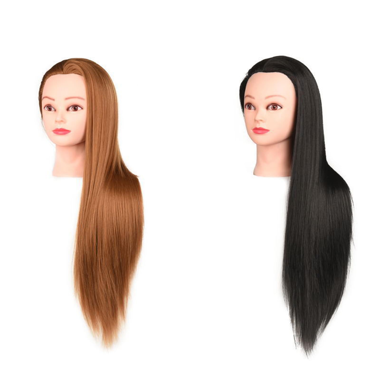 Brrnoo Testa di Manichino di Addestramento per Capelli con Capelli Umani, Ideale per Intrecciare, Updo, Pratica del Trucco per Praticare i Capelli (BROWN)