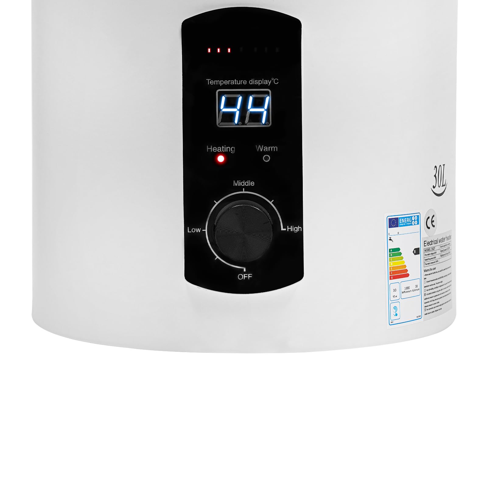 Calentador de agua con tanque de 2000 W con funda de hierro (capacidad del tanque 30 l) para cocinas, baños, bares, restaurantes, hoteles, peluquerías