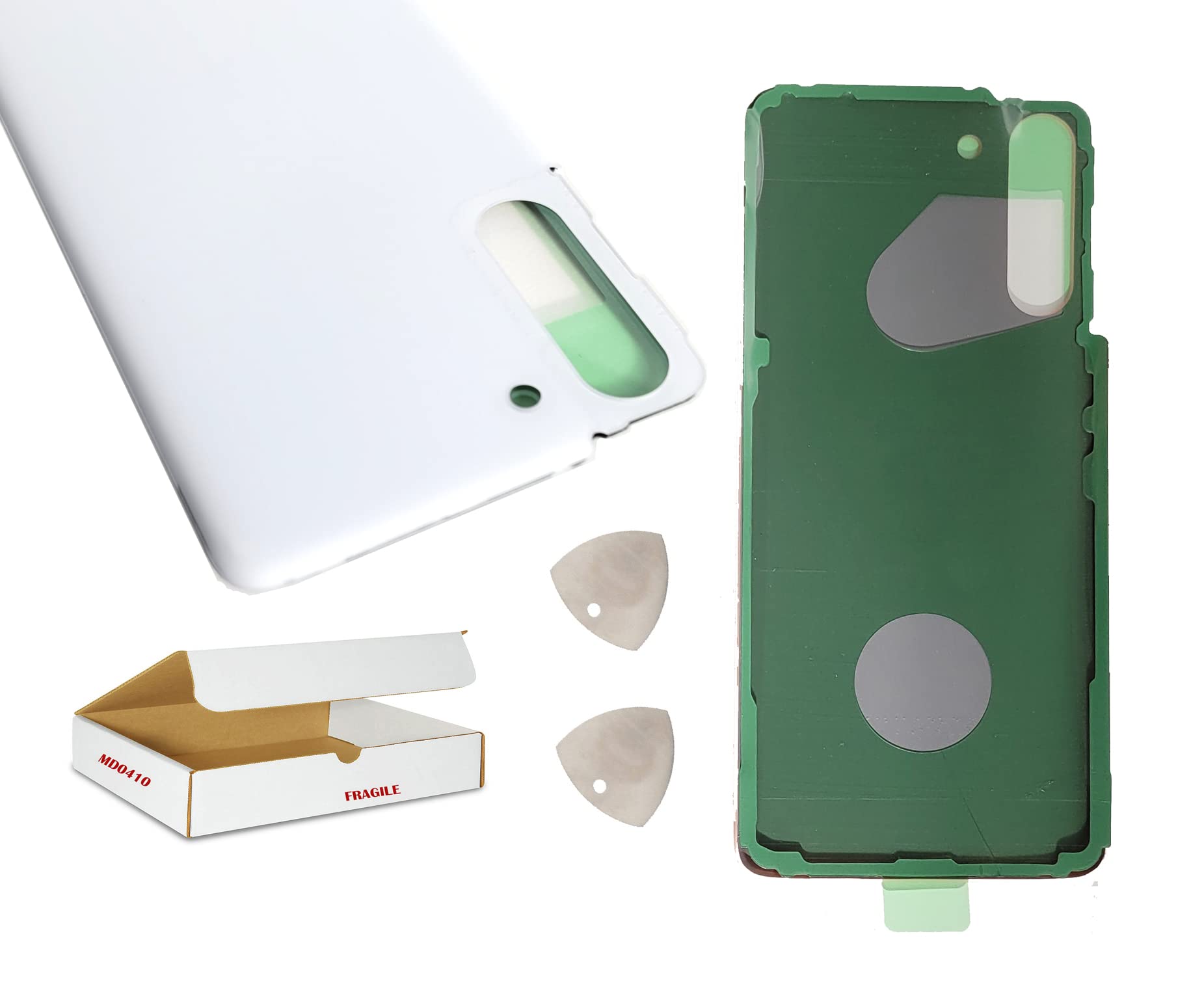 MD0410 Replacement Compatible with Samsung Galaxy S21 5G SM-G991 - Rear Back Glass Door Housing Cover and Opening Tool (White)