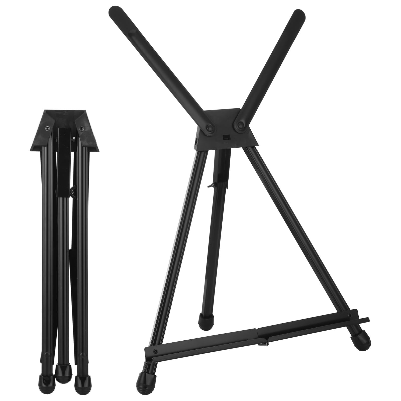 Metal Foldable Tabletop Easel with 360° Rotating Wings, Portable Aluminum Display Easel Stand for Painting, Desktop Tripod Stand for Art, Photo, Books Display