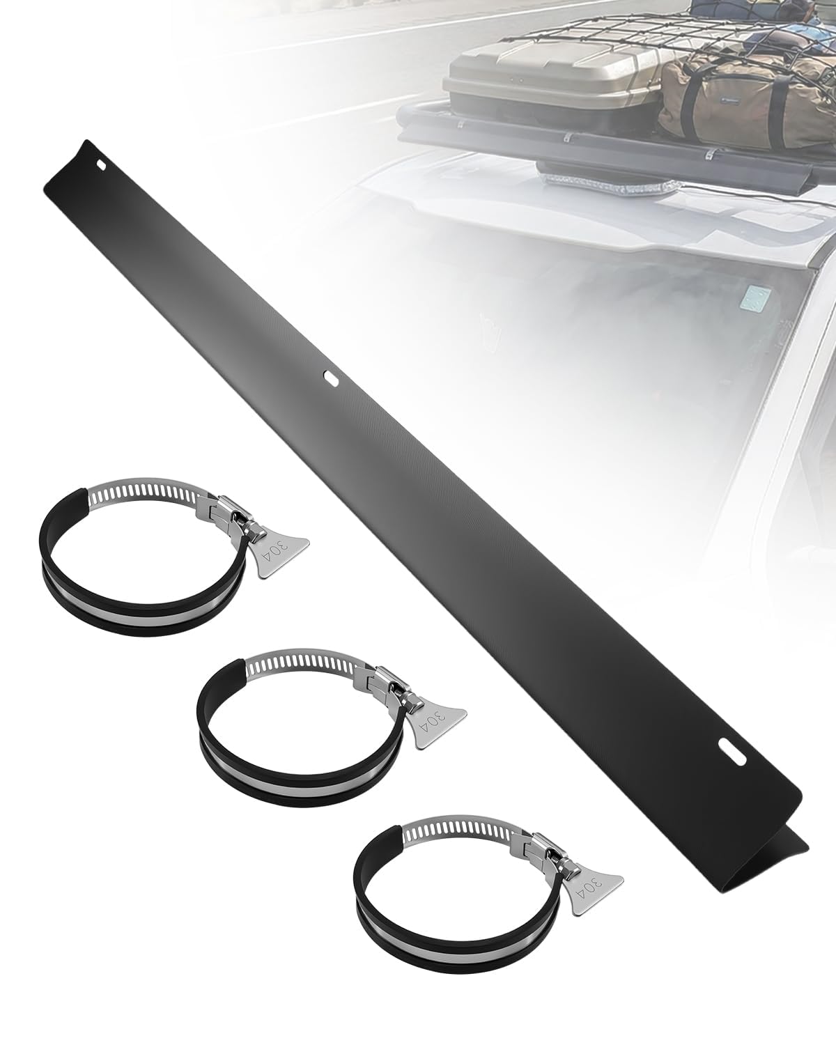Photo 1 of 39 Inch Ladder Rack Wind Deflector for Pickups Vans SUVs