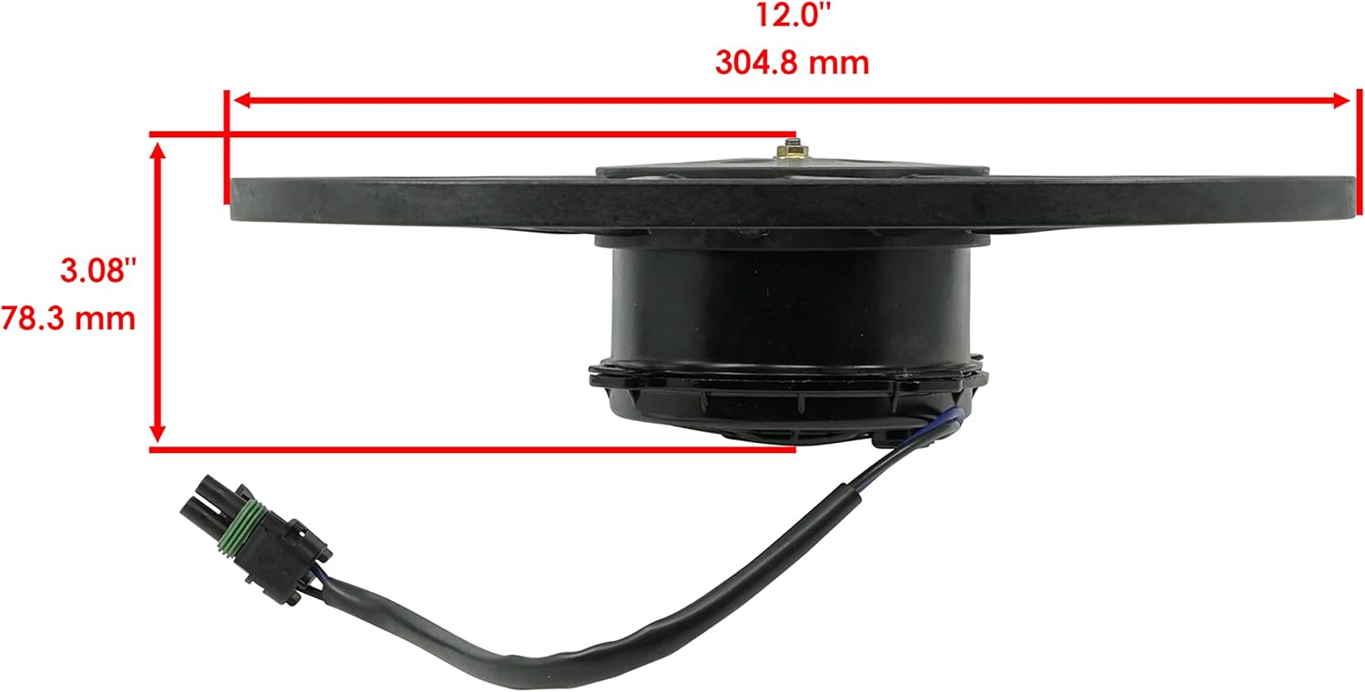 Caltric Radiator Cooling Fan Motor Compatible with Polaris RZR Trail S 1000 EPS 2021-2026 / RZR XP 4 1000 EPS Premium Sport 2020-2023