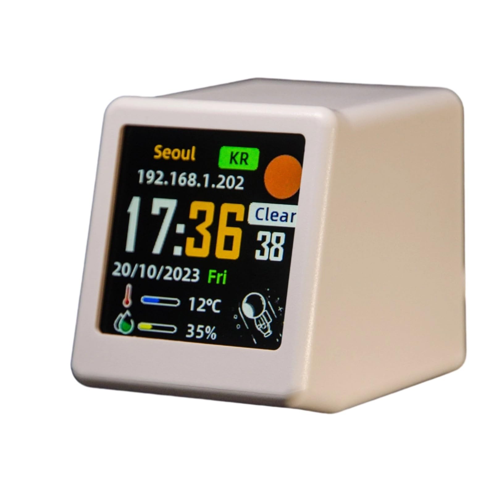 Nucelit WiFi Smarts Clock Weather Stations Digital Clock with Temperature Humidity Display Date, Day Desk Clocks Gift Digital with Temperature